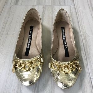 Libby Edelman Amelie Gold Charm Flats